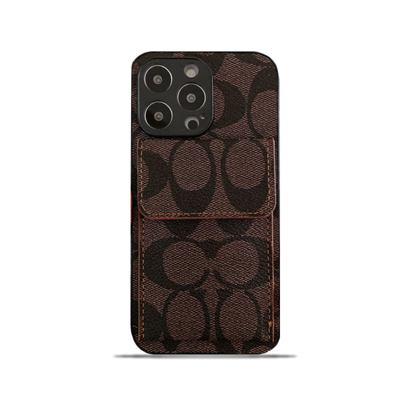Funda Coach Para iPhone Con Cartera Marrón Oscuro-HP240513