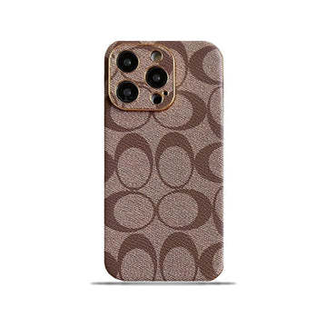 Custodia per iPhone Coach in pelle marrone chiaro -QBK240513
