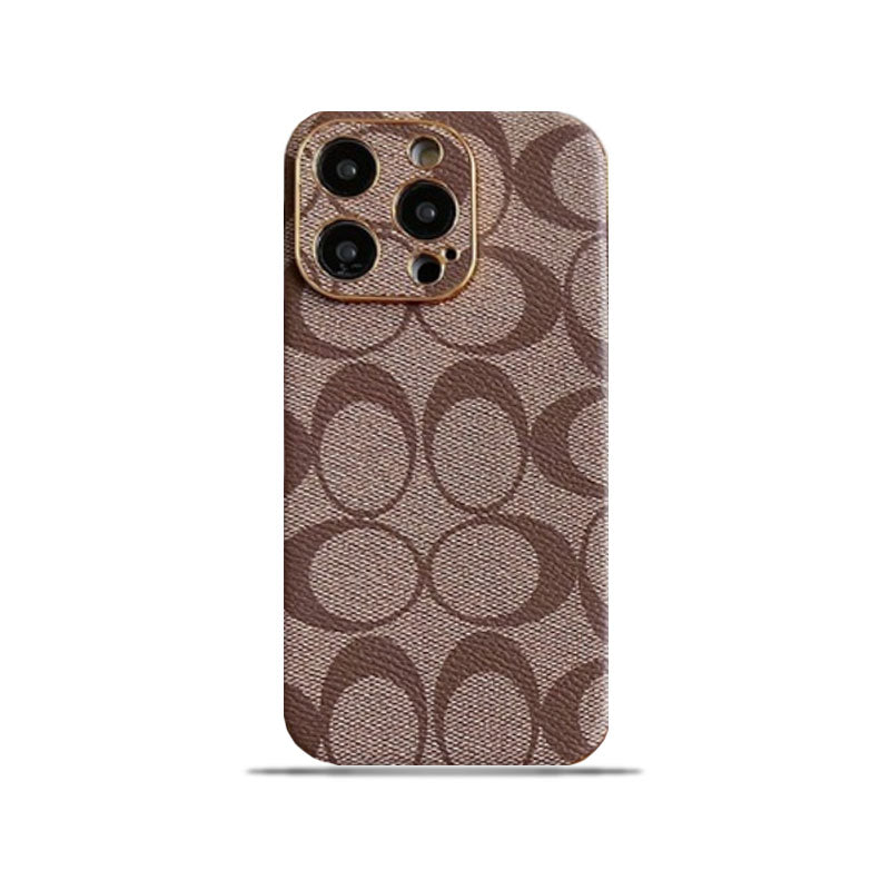 Custodia per iPhone Coach in pelle marrone chiaro -QBK240513
