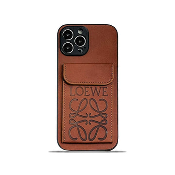 Custodia per iPhone LOEWE con portacarte Marrone-LZP241448