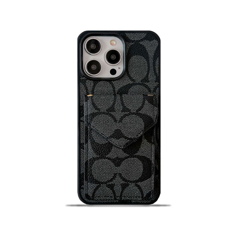 Coach iPhone-hoesje met kaarthouder en riem Lichtzwart -SJ240513
