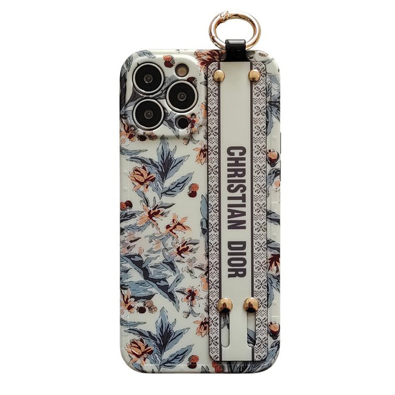 CD 퍼플 & 화이트 손목 밴드 아이폰 케이스