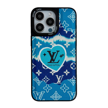 Custodia per iPhone in pelle blu Lou