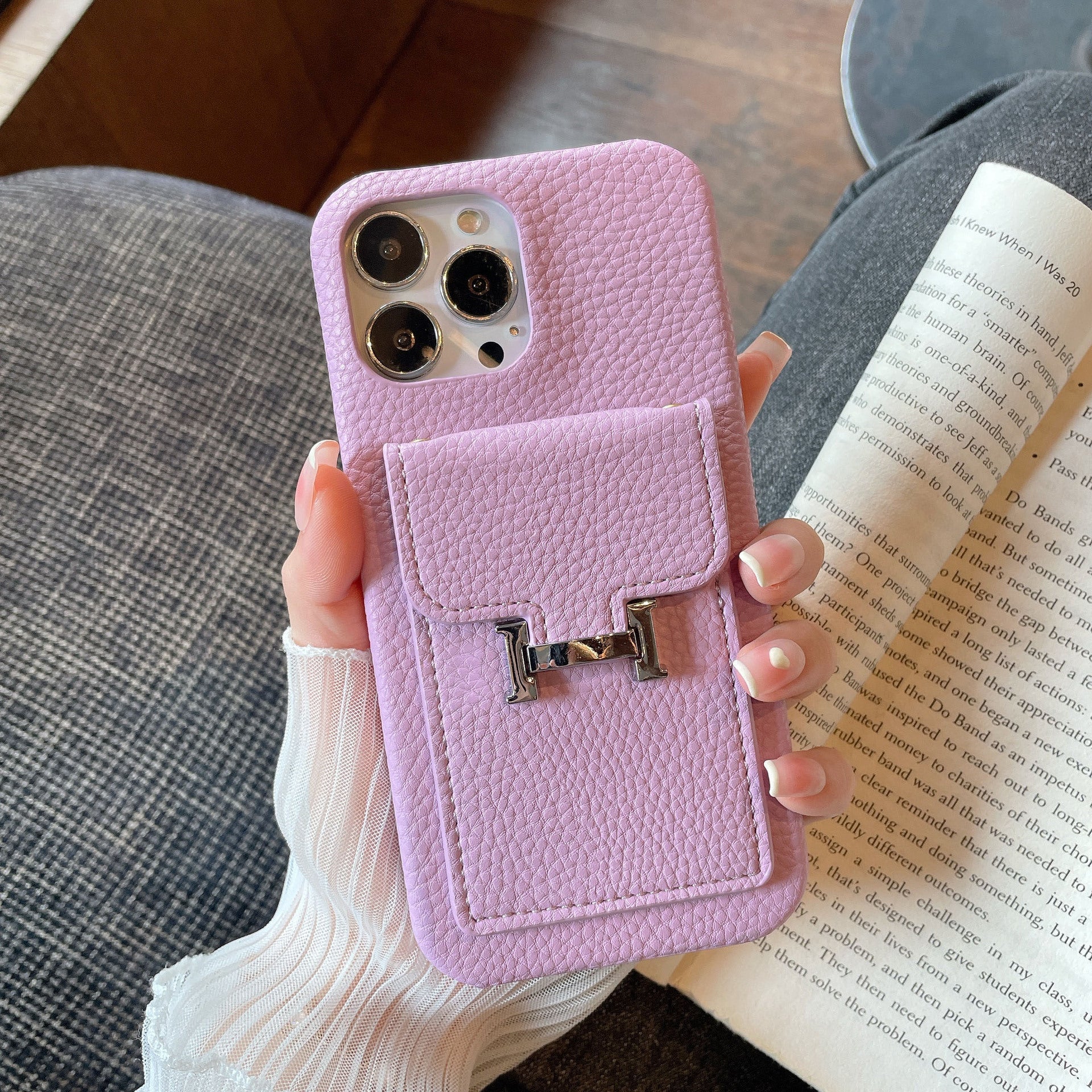 H カードホルダー レザー iPhone ケース