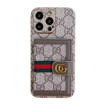 Custodia per iPhone con custodia per carte GG