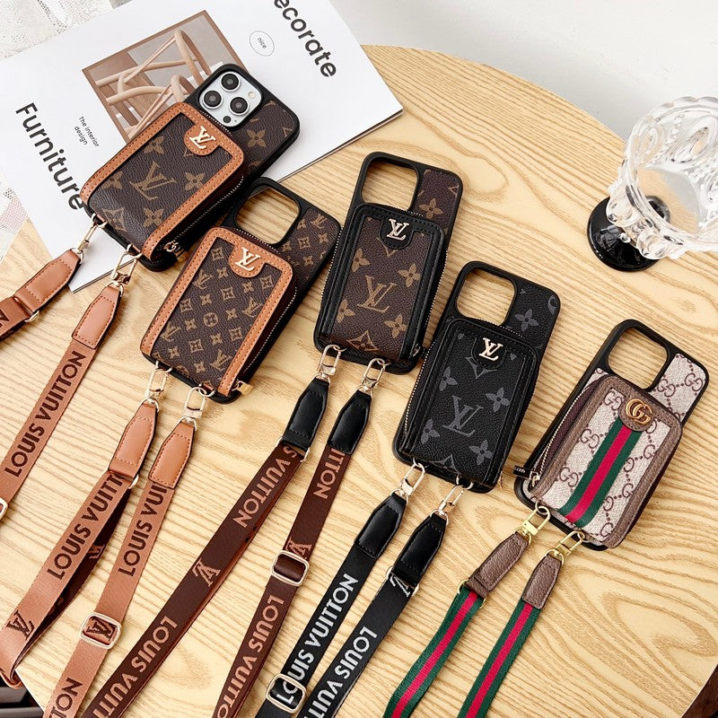 루 GG 카드 홀더 체인 아이폰 케이스