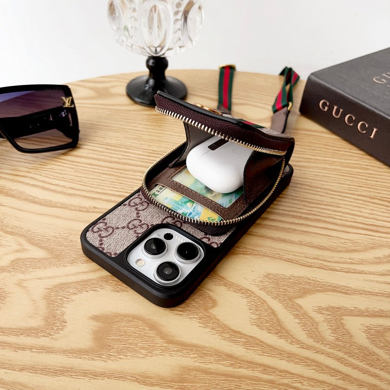 루 GG 카드 홀더 체인 아이폰 케이스