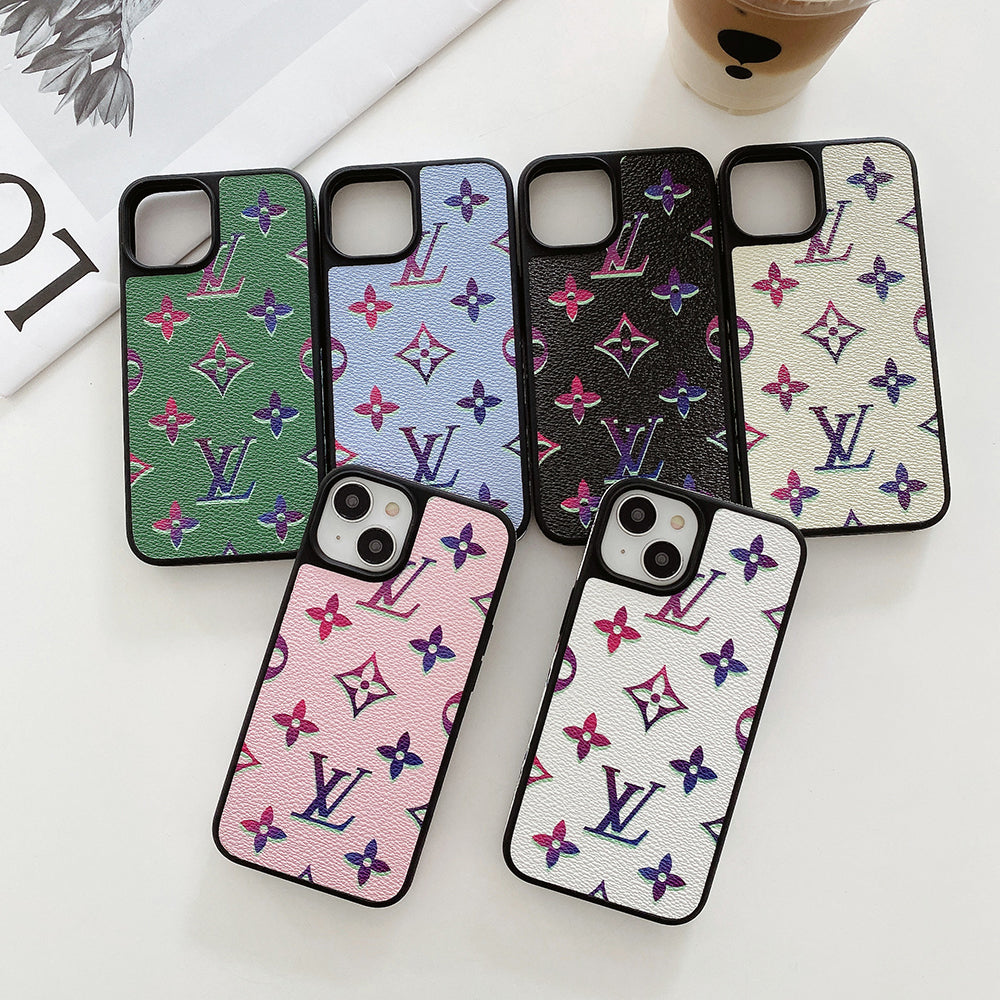 Capa de couro Lou Color para iPhone
