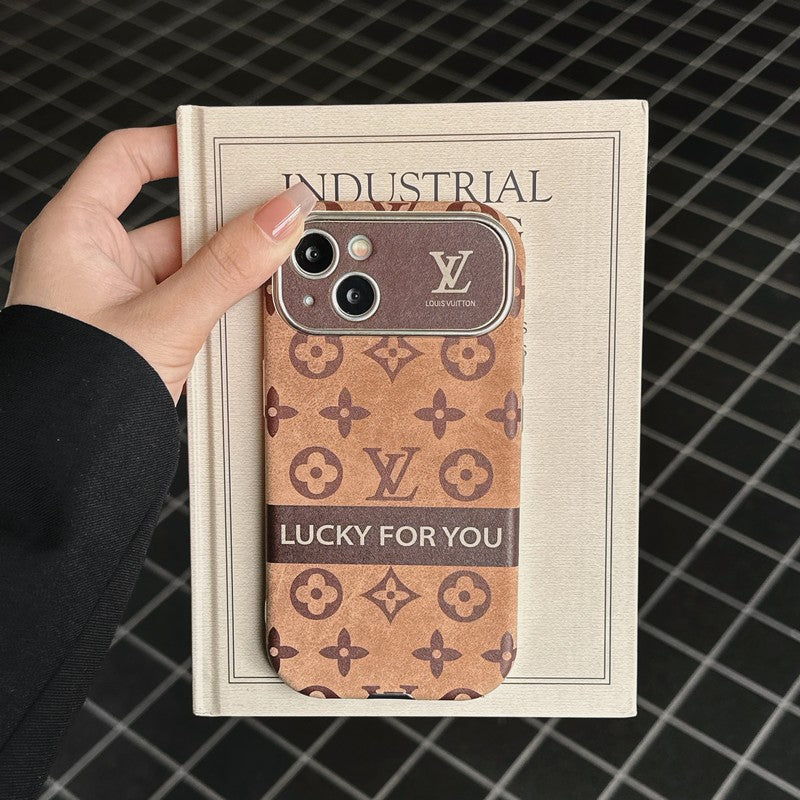 Lou Brown & Custodia classica in pelle nera per iPhone