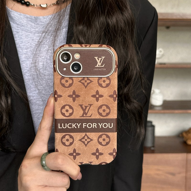 Lou Brown & Custodia classica in pelle nera per iPhone