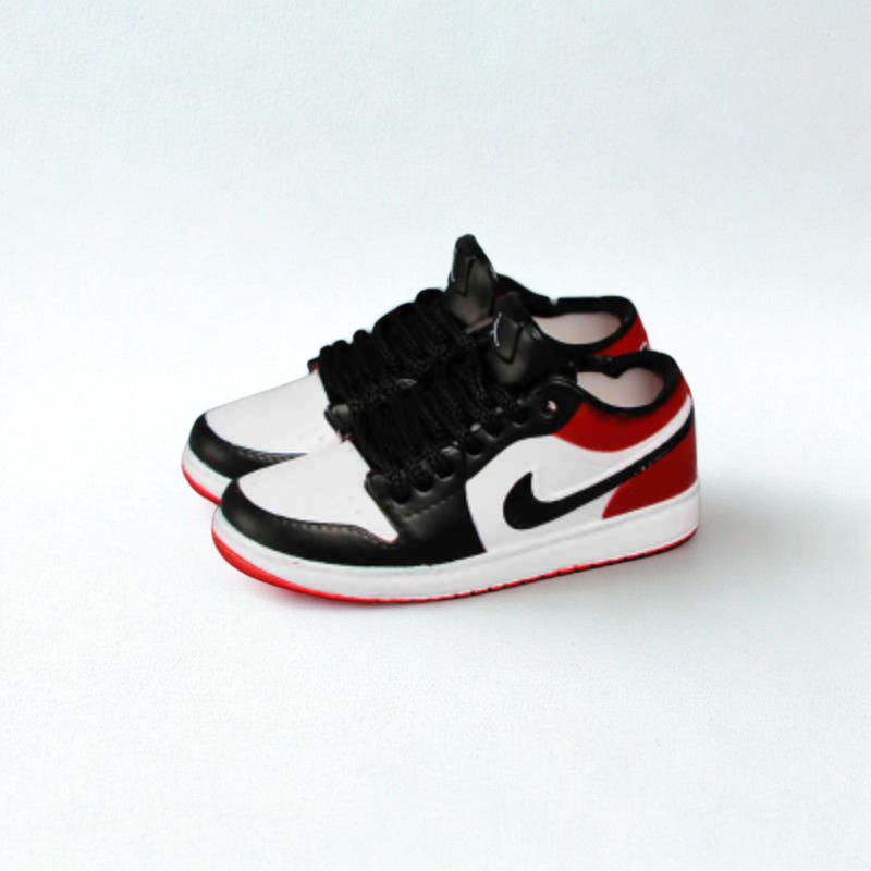 Labubu Jordan 1 Low Inspired Miniature Sneakers - Black Toe