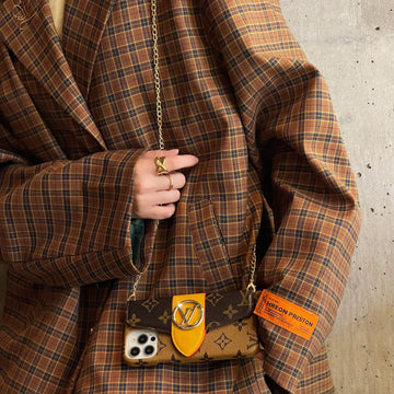 루 골드 크로스바디 카드 홀더 아이폰 케이스