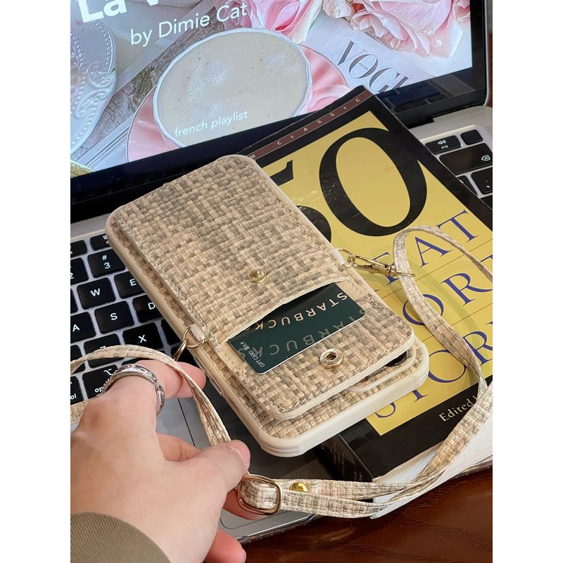 Pra Weave Card Bag Crossbody iPhone-hoesje