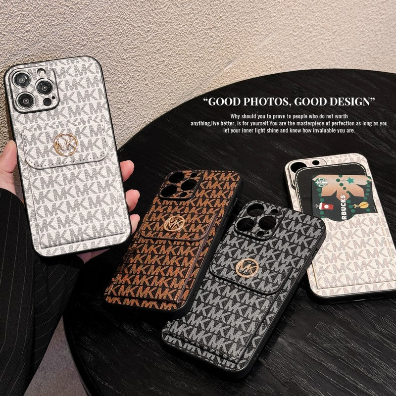 MK カードバッグ ゴールド iPhone ケース