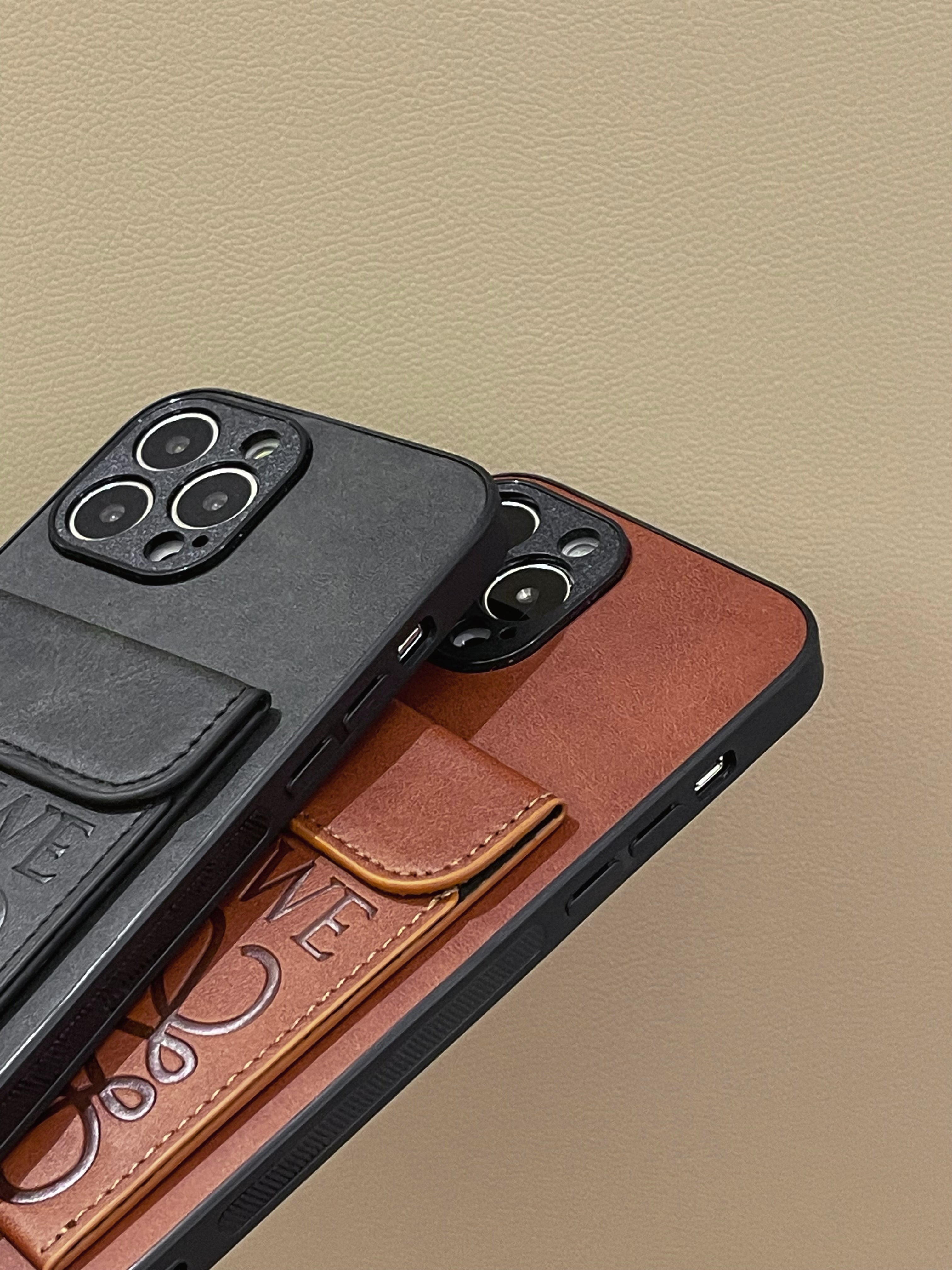 Custodia per iPhone LOEWE con portacarte Marrone-LZP241448