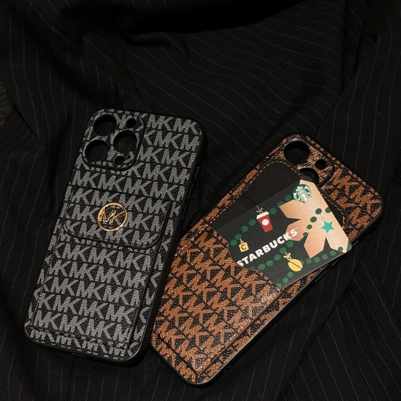 MK カードバッグ ゴールド iPhone ケース