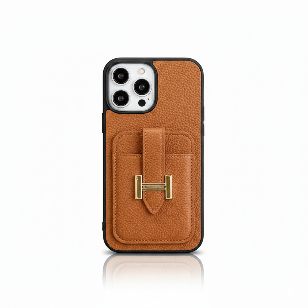 H 카드 홀더 가죽 아이폰 케이스