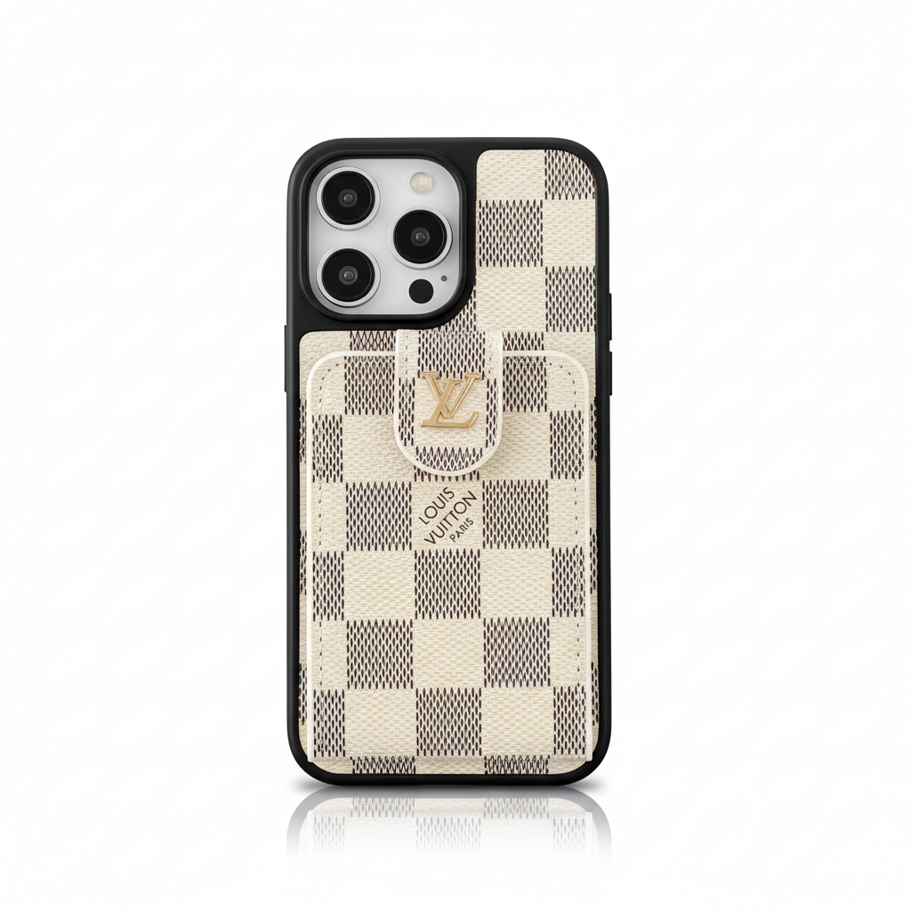 ルー・ブラック & ホワイトカードバッグiPhoneケース