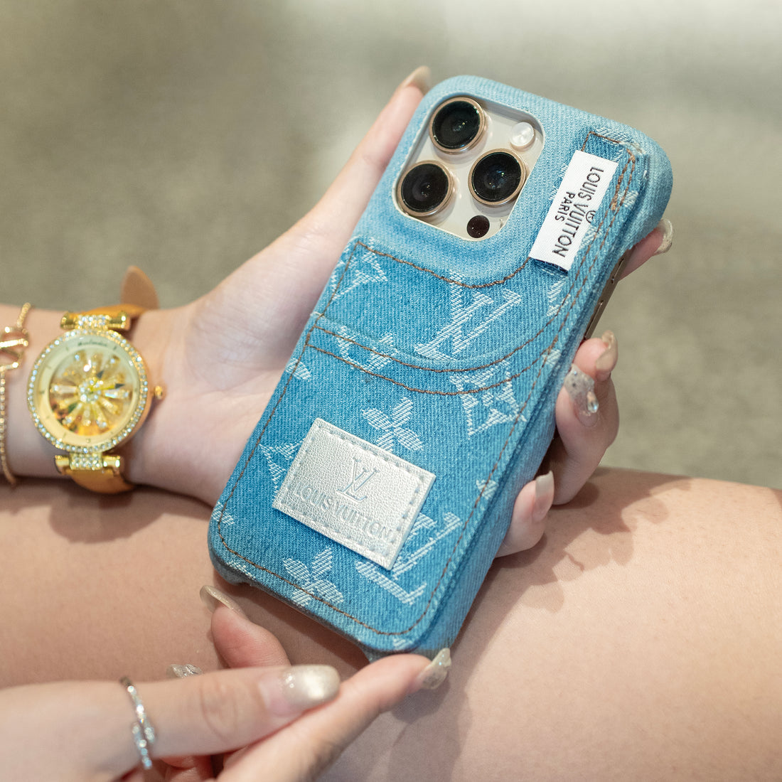 Distinctive denim fashion iPhone Case