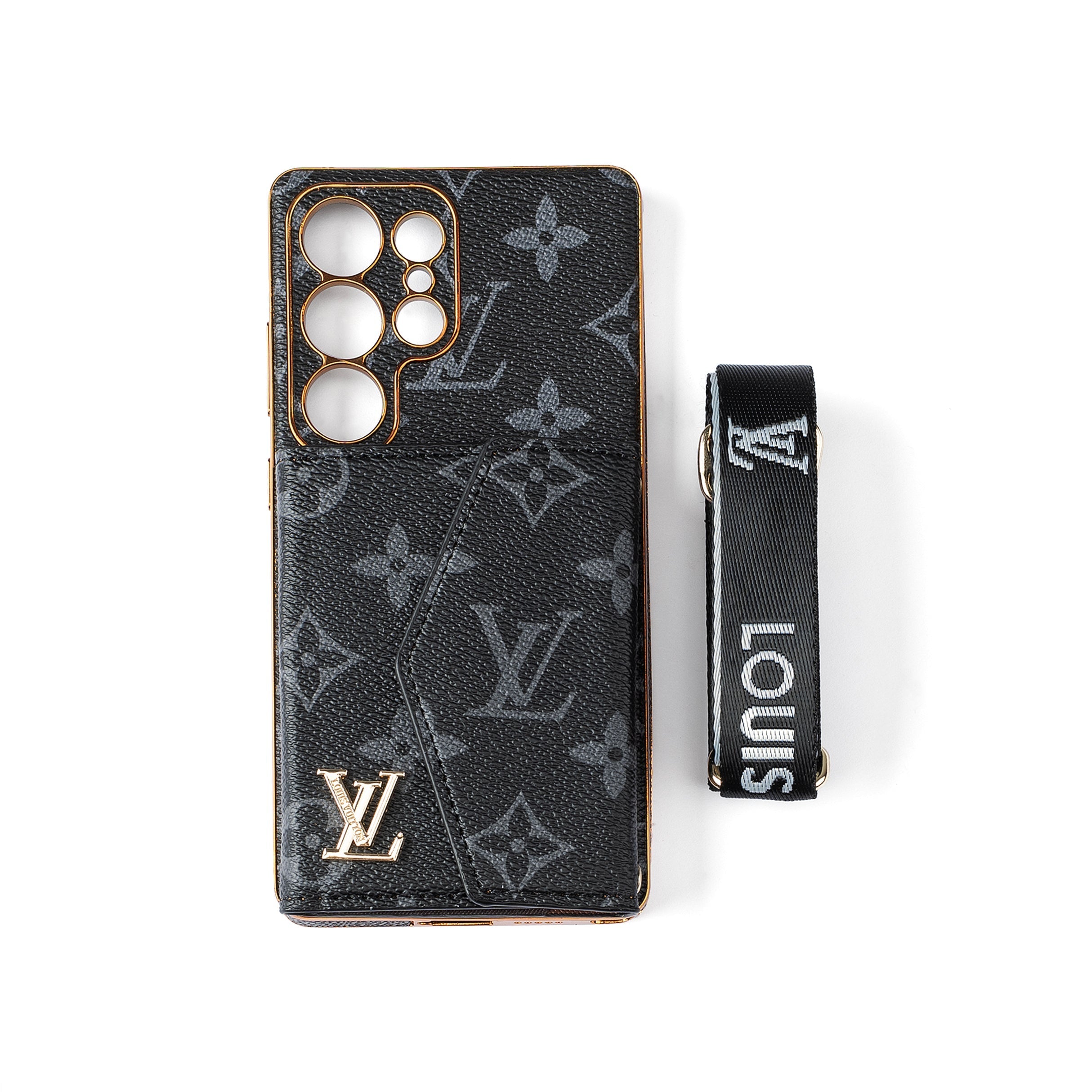 Advanced Leather Samsung Phone Case with Wallet and Strap.