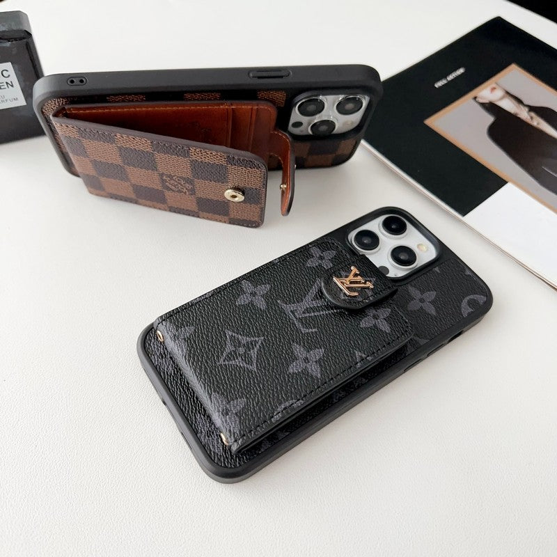 ルー・ブラック & ホワイトカードバッグiPhoneケース