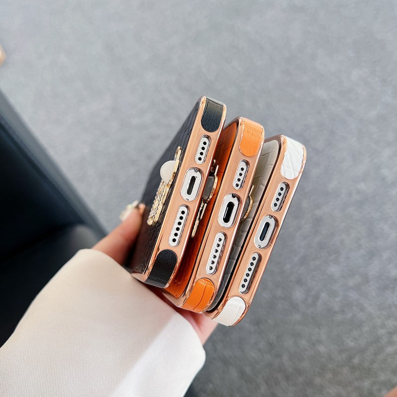 CD 다이아몬드 로고 로즈 골드 아이폰 케이스