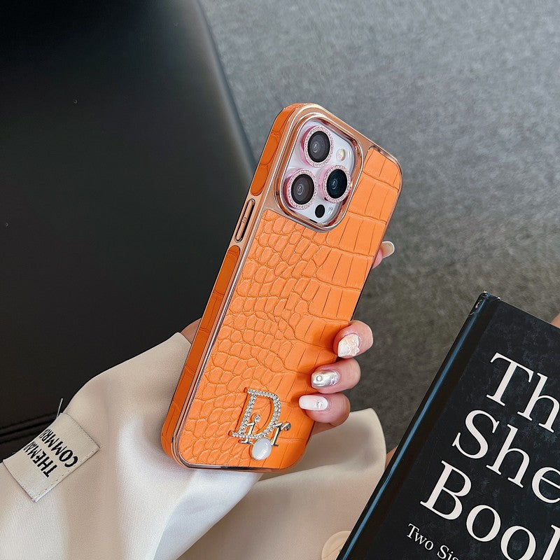 CD 다이아몬드 로고 로즈 골드 아이폰 케이스