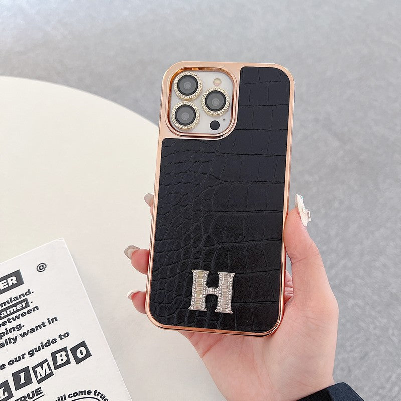Herm ダイヤモンド ロゴ ローズゴールド iPhone ケース
