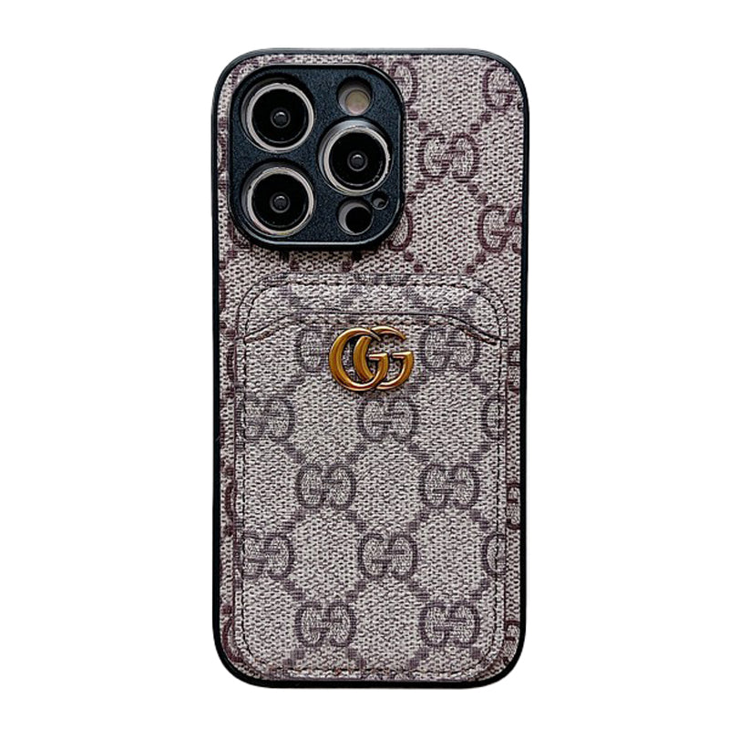 Funda de iPhone clásica con bolso para tarjetas GG