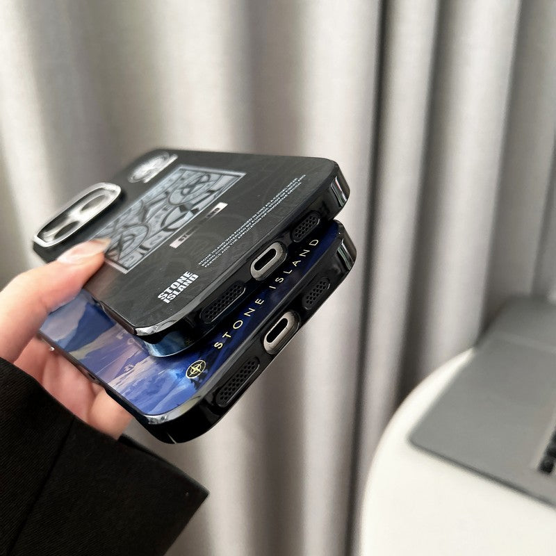 스톤 블랙 & 블루 아이폰 케이스