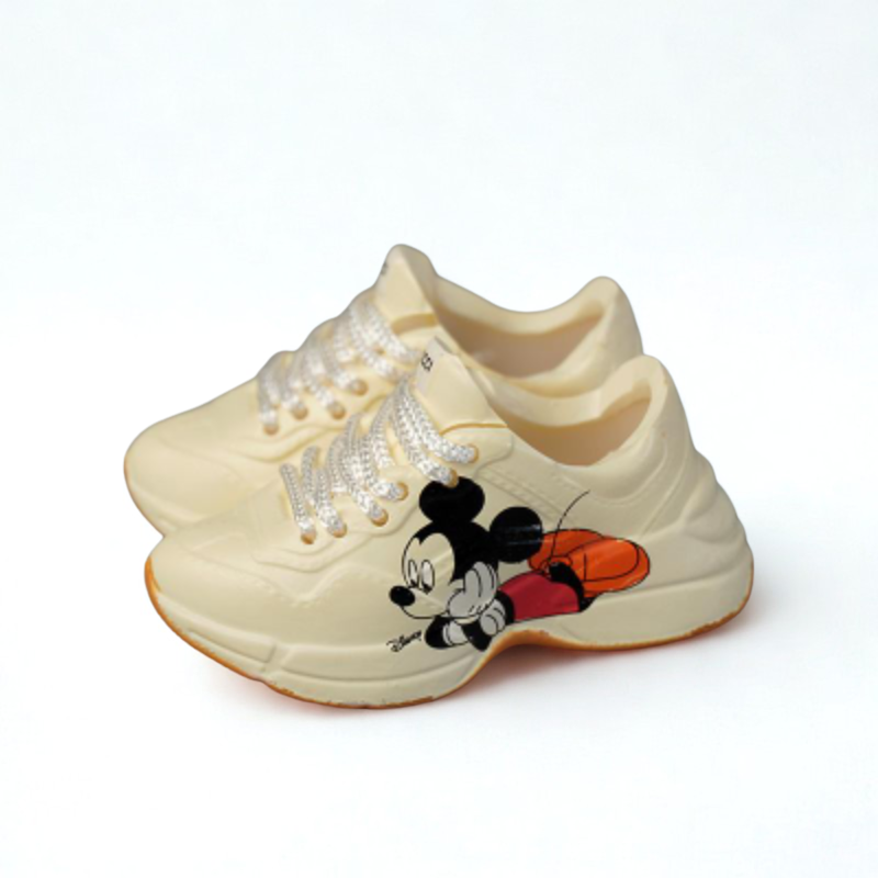 Labubu GG Inspired Cartoon Mouse Character Trainers - Cream