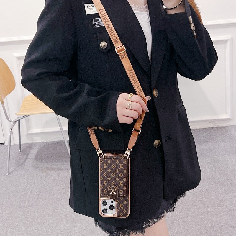 루 골드 커버 크로스바디 아이폰 케이스