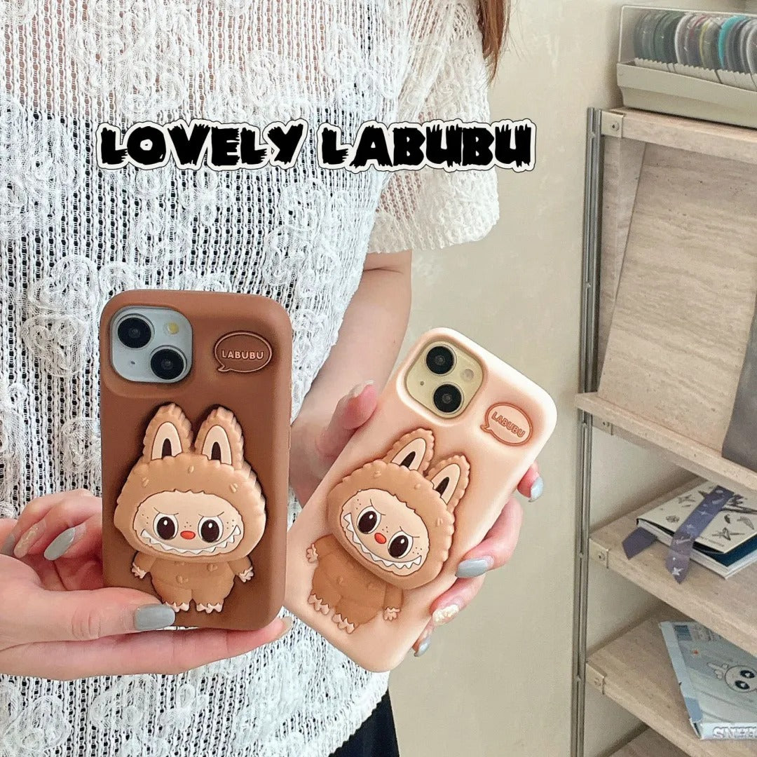Soft Silicone Labubu Kickstand Phone Case -  Sturdy Shockproof Design