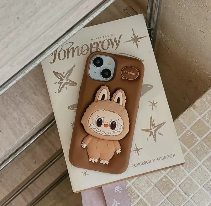 Soft Silicone Labubu Kickstand Phone Case -  Sturdy Shockproof Design