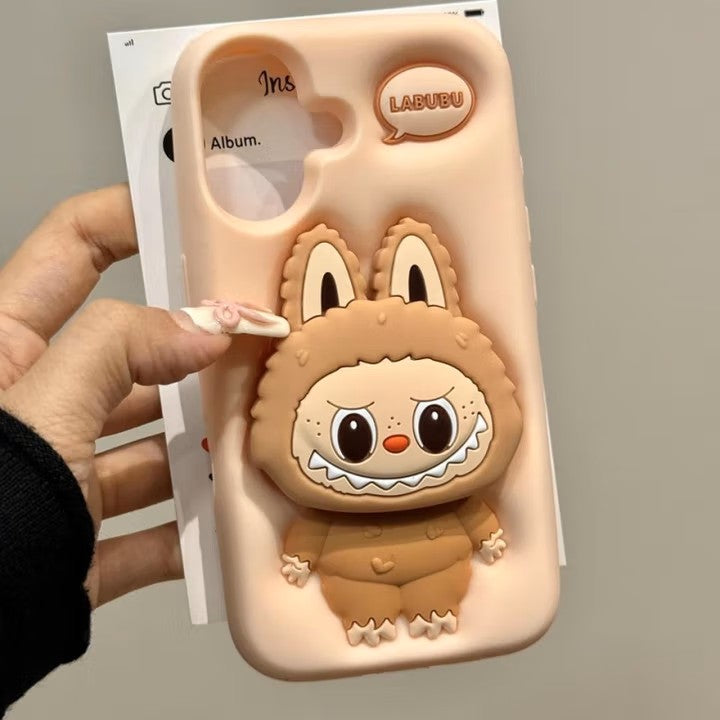 Soft Silicone Labubu Kickstand Phone Case -  Sturdy Shockproof Design