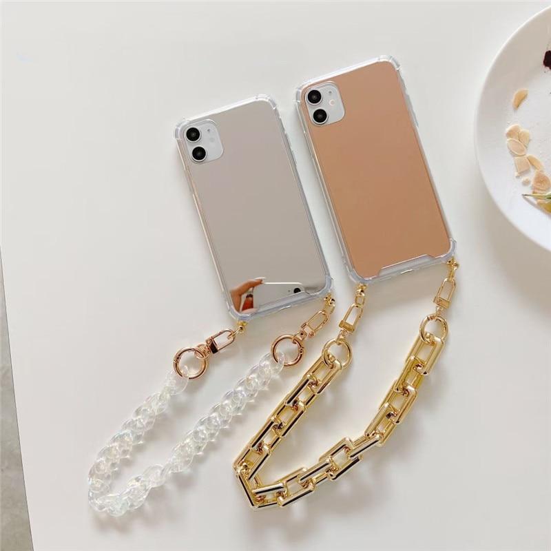 Custodia per iPhone con catena a specchio Fashionista