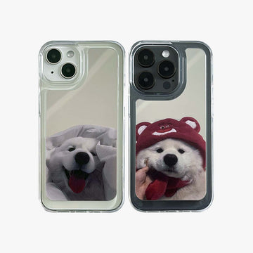 Spiegel iPhone-hoesje | Paar honden Samojeed (Koop er 2 en krijg 50% korting op één)