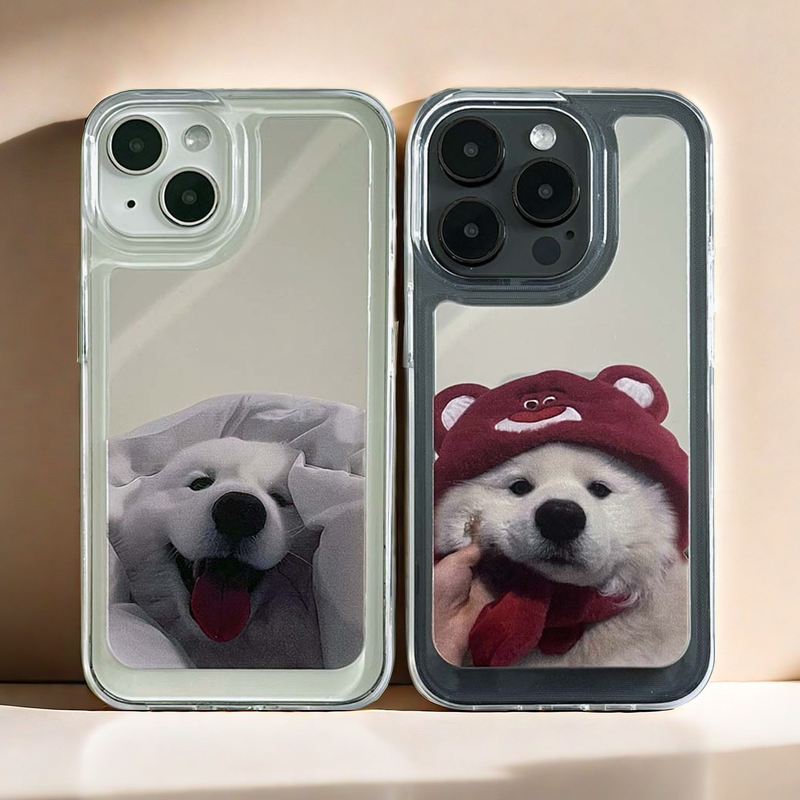 Spiegel iPhone-hoesje | Paar honden Samojeed (Koop er 2 en krijg 50% korting op één)