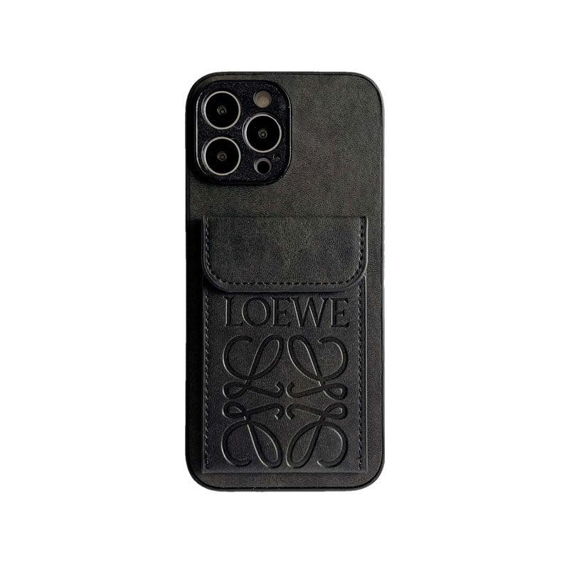 Custodia per iPhone LOEWE con portacarte Marrone-LZP241448