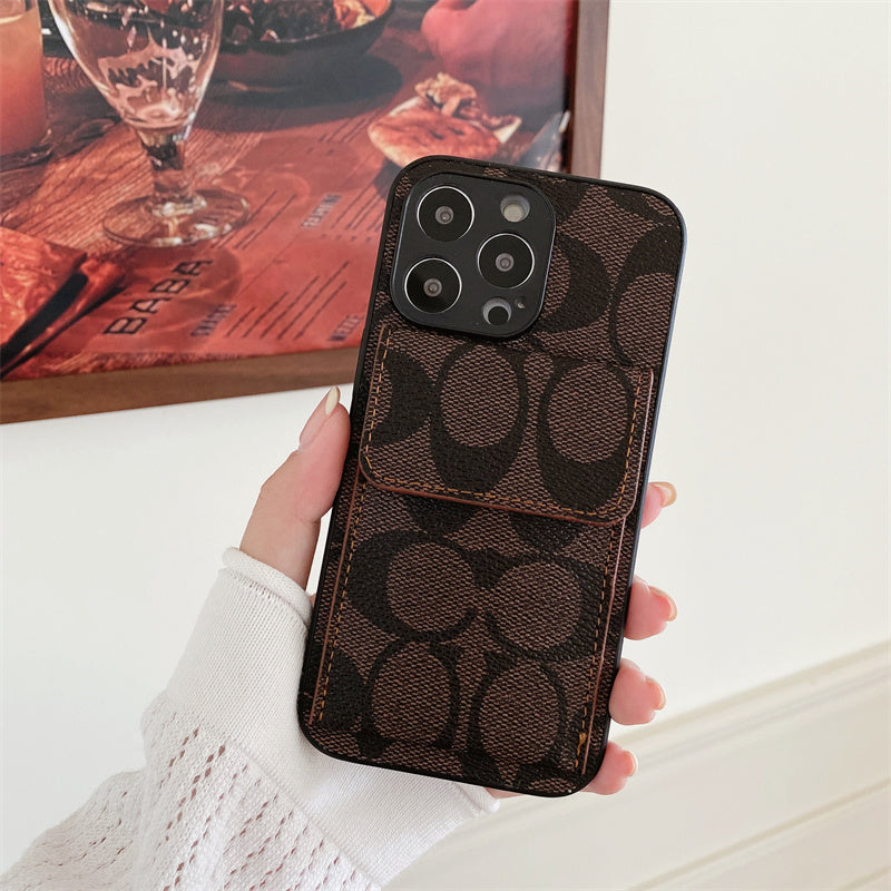 Funda Coach Para iPhone Con Cartera Marrón Oscuro-HP240513
