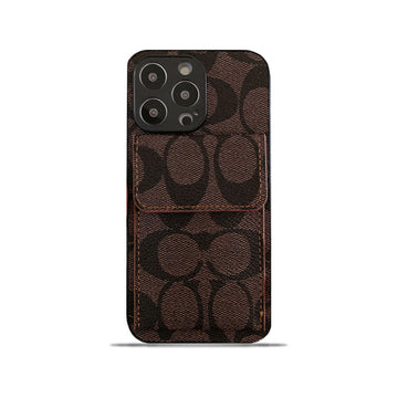 Funda Coach Para iPhone Con Cartera Marrón Oscuro-HP240513