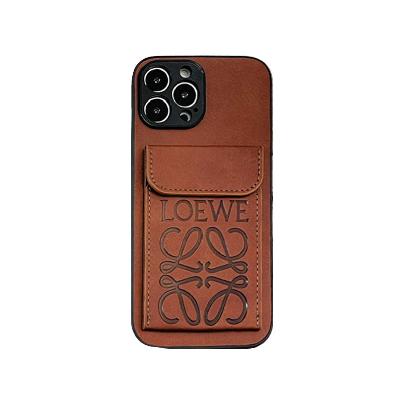 Custodia per iPhone LOEWE con portacarte Marrone-LZP241448