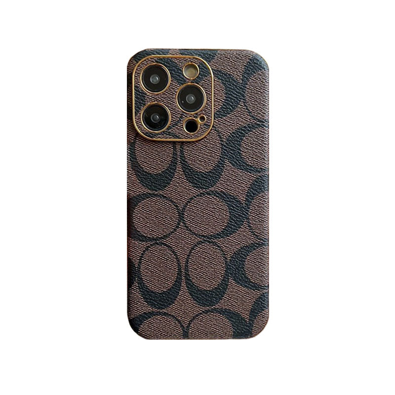Custodia per iPhone Coach in pelle marrone chiaro -QBK240513