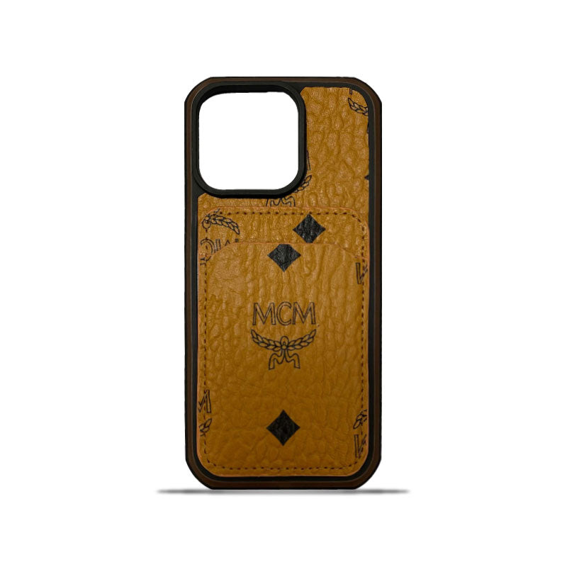 Custodia per iPhone MCM con porta carte Giallo-MCK240603