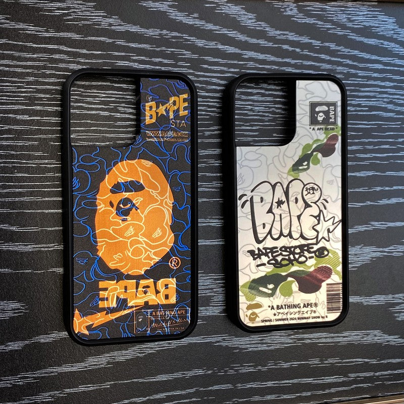 Custodia per iPhone con cover nera scimmia