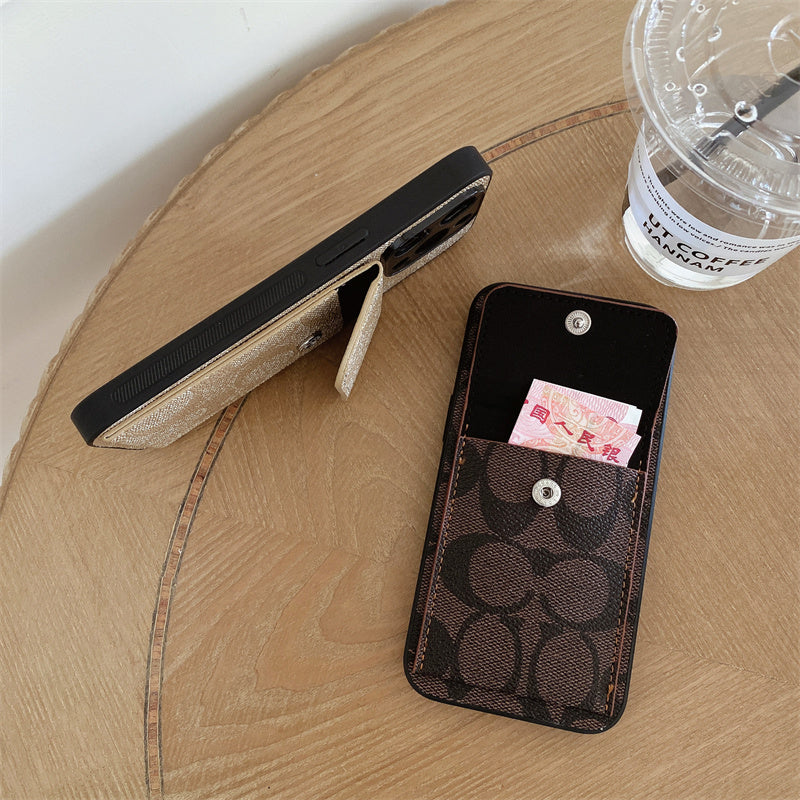 Funda Coach Para iPhone Con Cartera Marrón Oscuro-HP240513