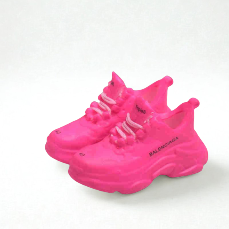 Labubu Designer Triple S Miniature Sneakers - Neon Pink
