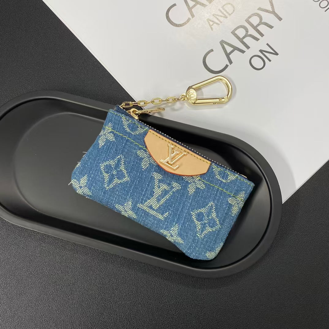 Luxury  Monogram Coin Pouch – Stylish & Compact Keychain Wallet