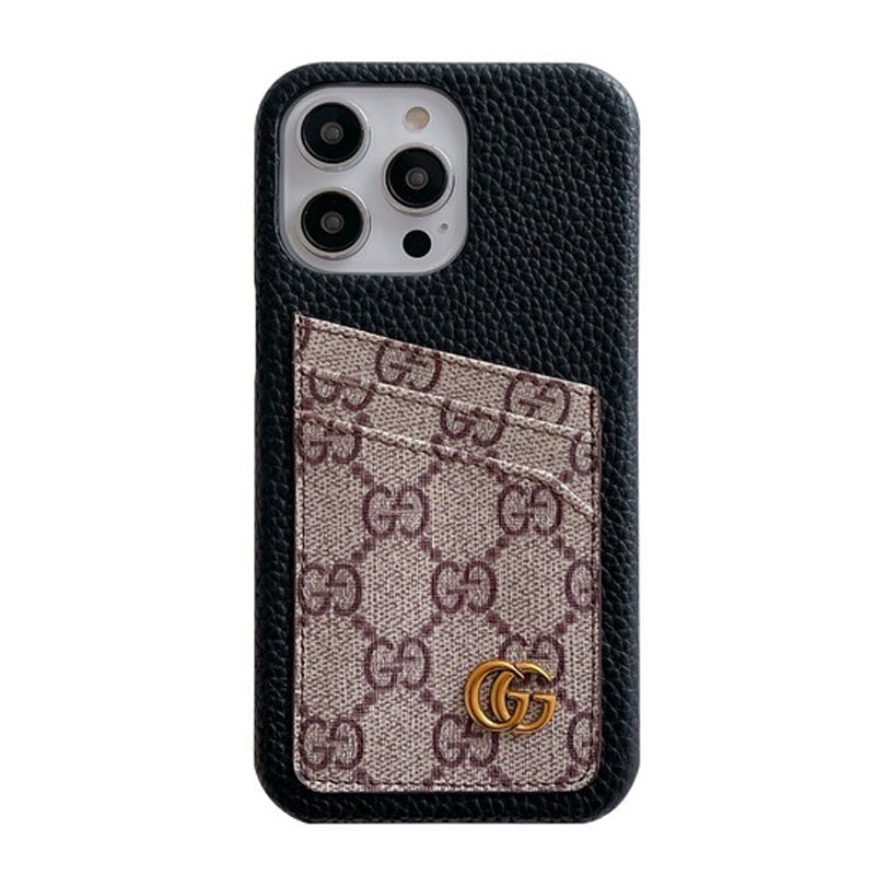 Custodia classica per iPhone con borsa per carte GG