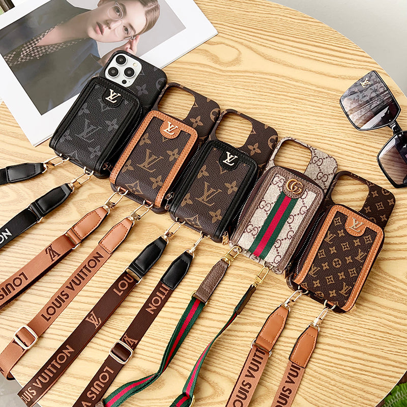 루 GG 카드 홀더 체인 아이폰 케이스